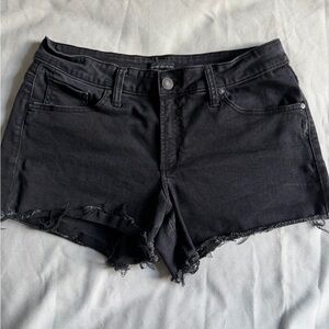 Silver Black Distressed Denim Shorts- W30L/4